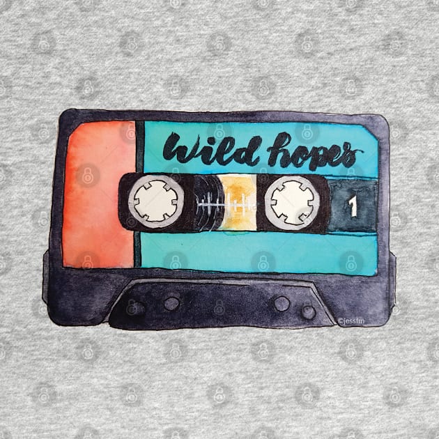 Wild Hopes nostalgic vintage watercolor cassette tape by Jessfm